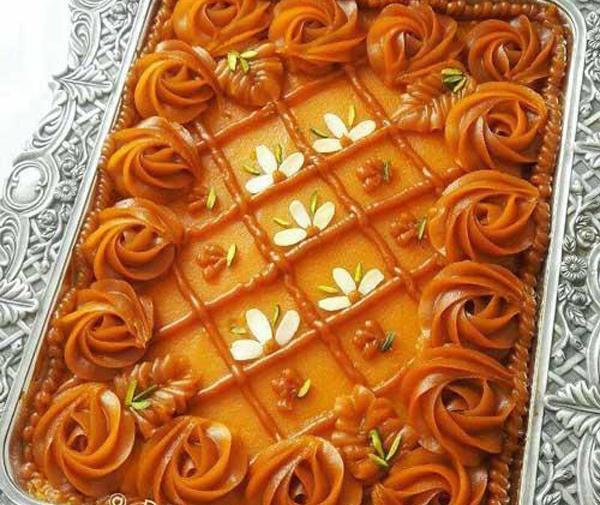 عکس تزیین حلوا با ماسوره