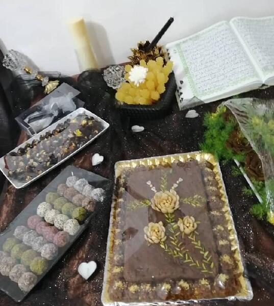 عکس تزیین حلوا و خرما