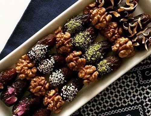 عکس تزیین حلوا و خرما