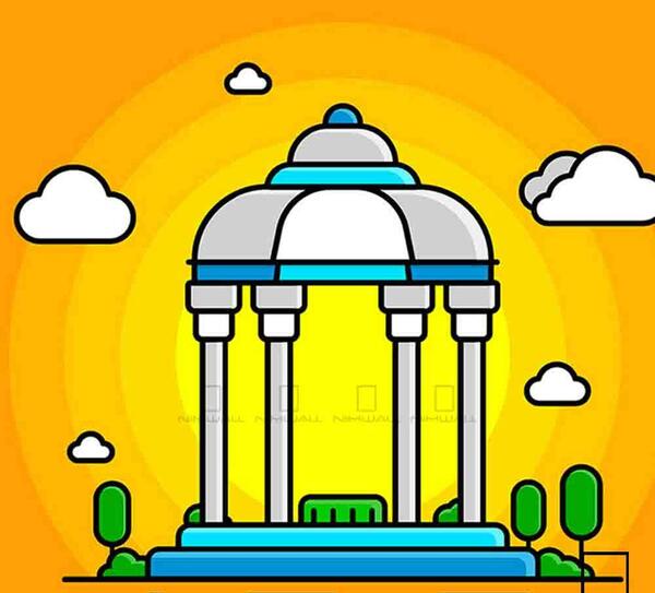 عکس کارتونی آرامگاه حافظ