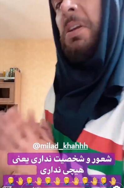 عکس خنده دار پسر با روسری