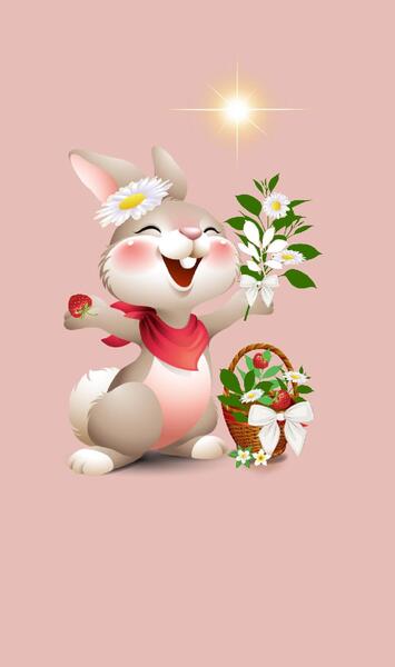 عکس خرگوش کارتونی صورتی