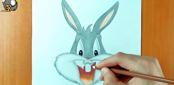عکس نقاشی خرگوش آبی
