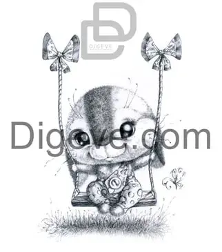 عکس خرگوش سیاه قلم