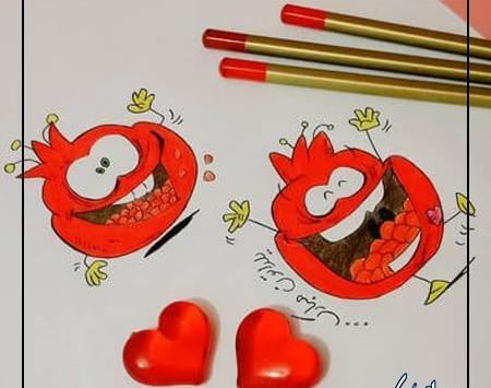 عکس نقاشی شب یلدا خرگوش