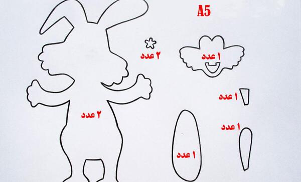 عکس خرگوش نمدی با الگو