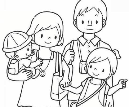 عکس خانواده چهار نفره نقاشی