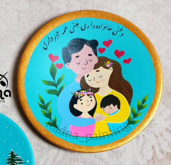 عکس خانواده چهار نفره نقاشی
