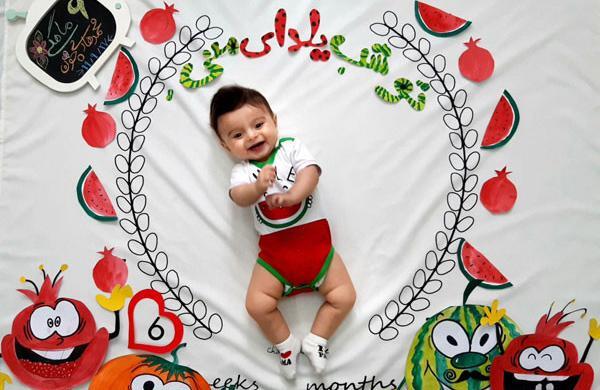 ایده عکس نوزاد برای شب یلدا