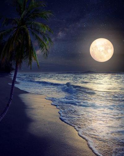 عکس موج دریا در شب