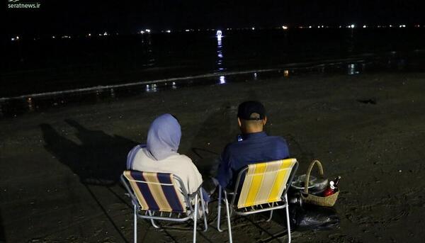 عکس لب دریا بندرعباس شب
