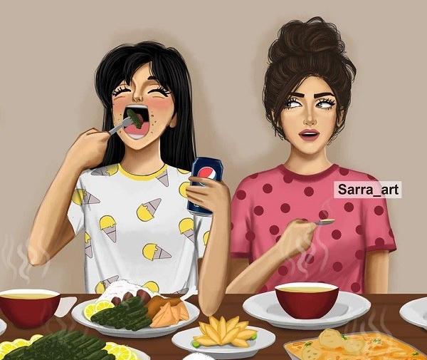 عکس کارتونی غذا خوردن