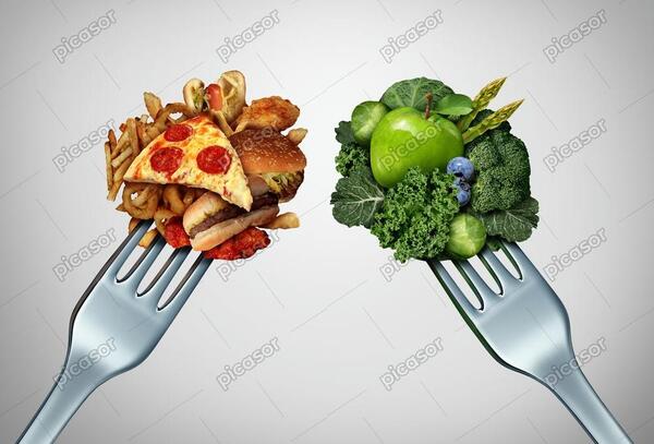 عکس غذای سالم و ناسالم
