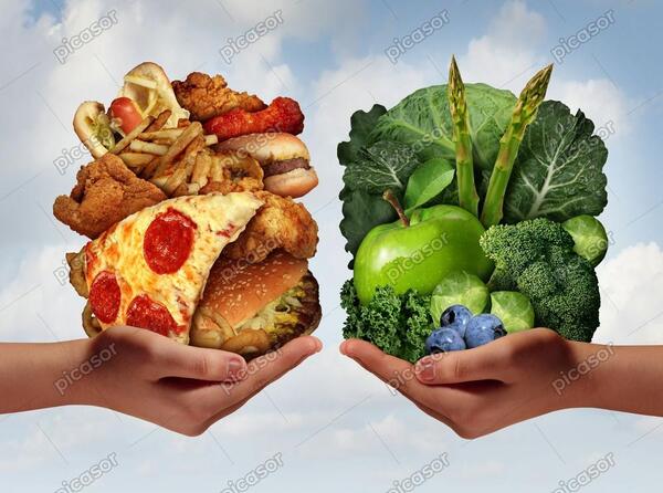 عکس غذای سالم و ناسالم