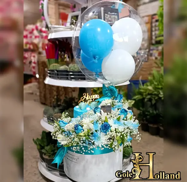 ایده عکس تولد با گل و کیک