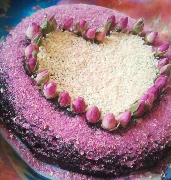 عکس قلب با گل محمدی