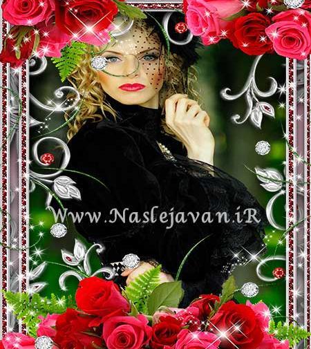 عکس قلب با گل قرمز