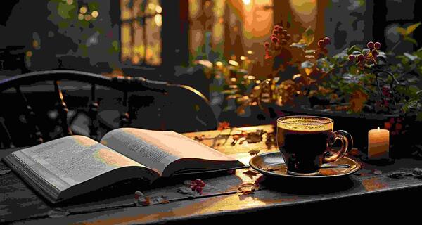 عکس قهوه و کتاب برای استوری