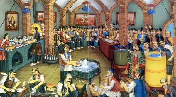 عکس قهوه خانه سنتی قلیان