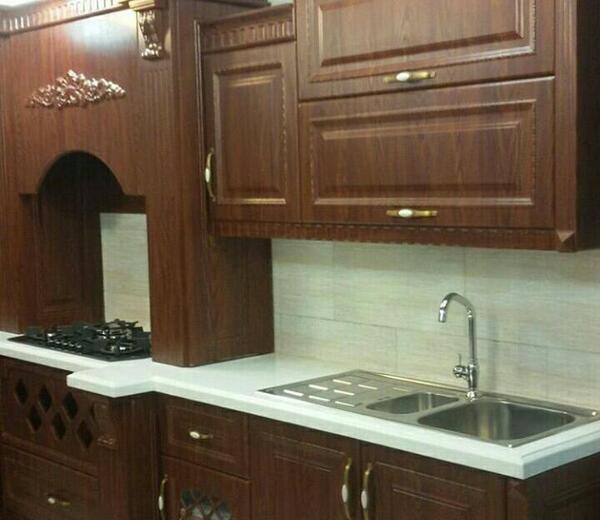 عکس کابینت قهوه ای روشن