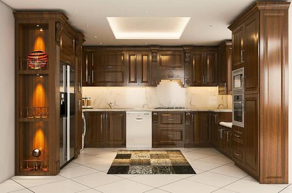 عکس کابینت قهوه ای روشن