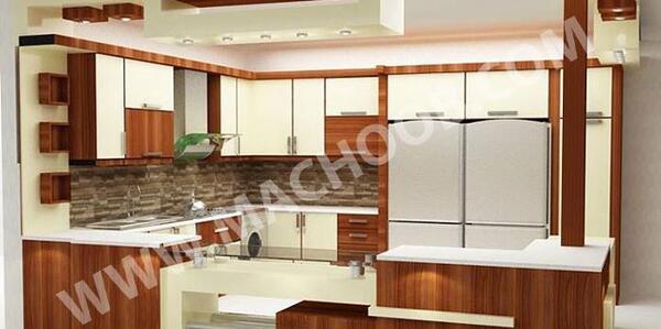 عکس کابینت قهوه ای روشن