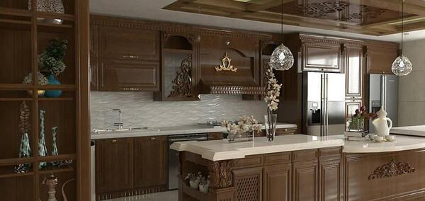 عکس کابینت قهوه ای روشن