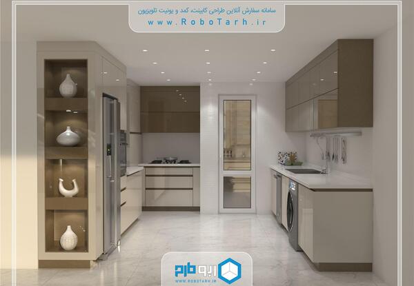 عکس کابینت قهوه ای روشن