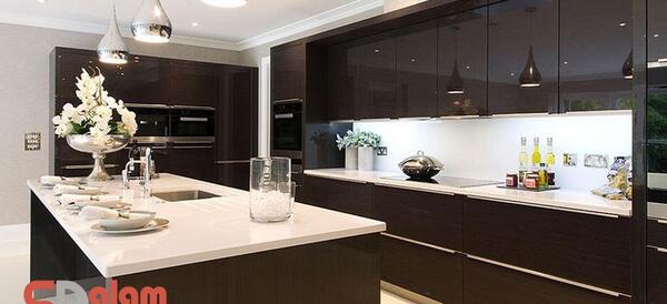 عکس کابینت قهوه ای روشن