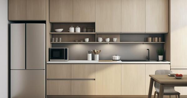 عکس کابینت قهوه ای روشن