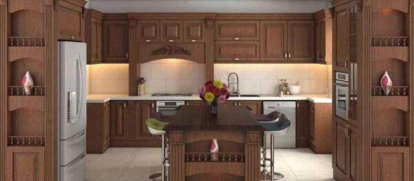 عکس کابینت قهوه ای روشن