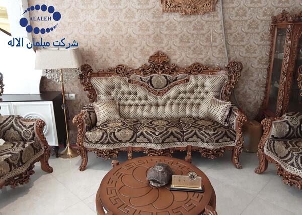 عکس مبل سلطنتی چوب قهوه ای