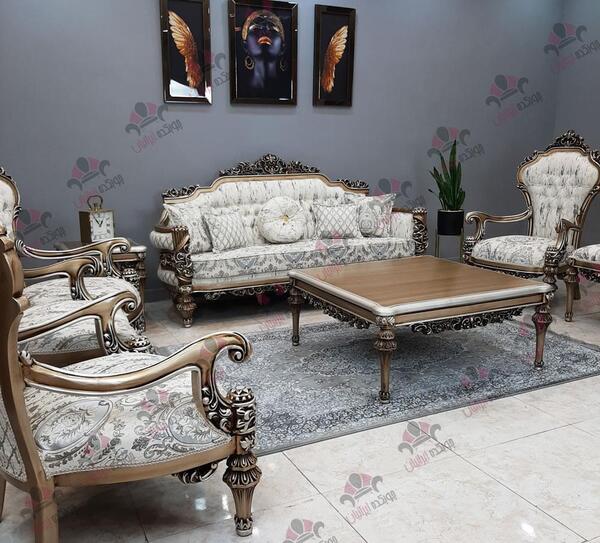 عکس مبل سلطنتی چوب قهوه ای