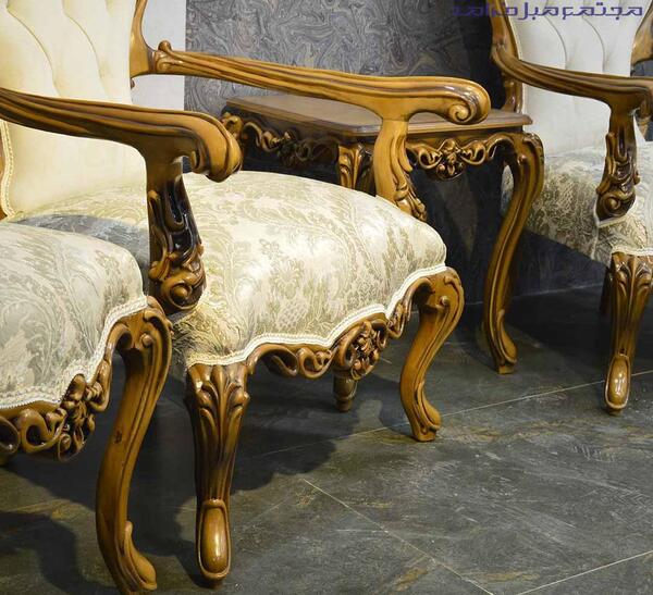 عکس مبل سلطنتی چوب قهوه ای