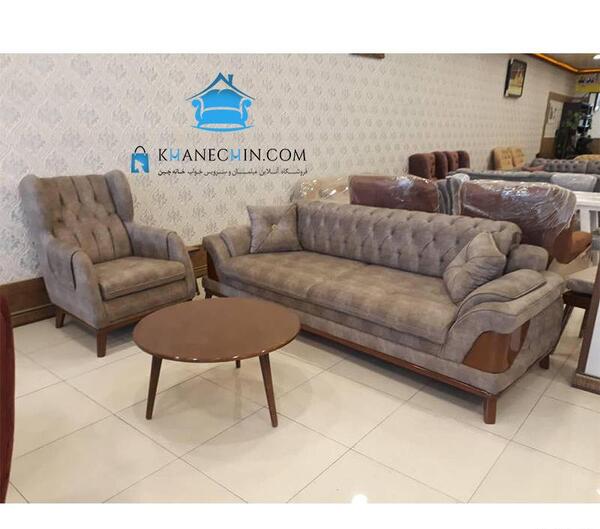 عکس مبل چستر کرم قهوه ای