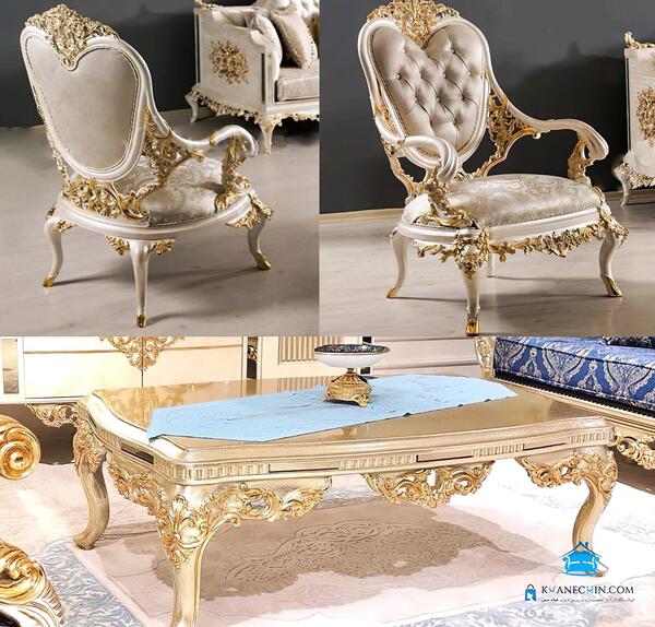 عکس مبل استیل با چوب قهوه ای