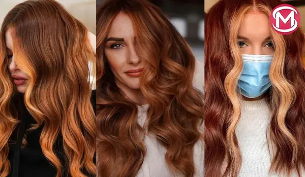 عکس رنگ موی قهوه ای مسی روشن