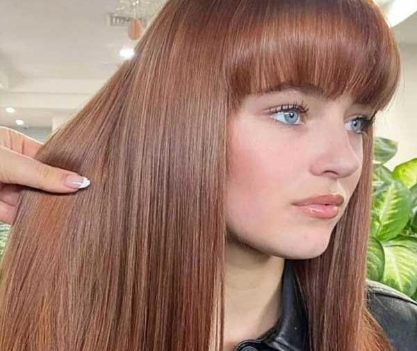 عکس رنگ موی قهوه ای مسی روشن