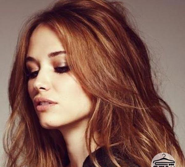 عکس رنگ موی قهوه ای طلایی