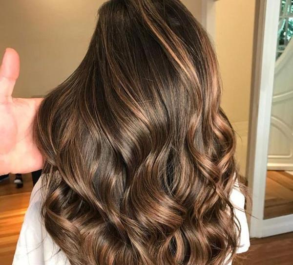 عکس رنگ موی قهوه ای تیره