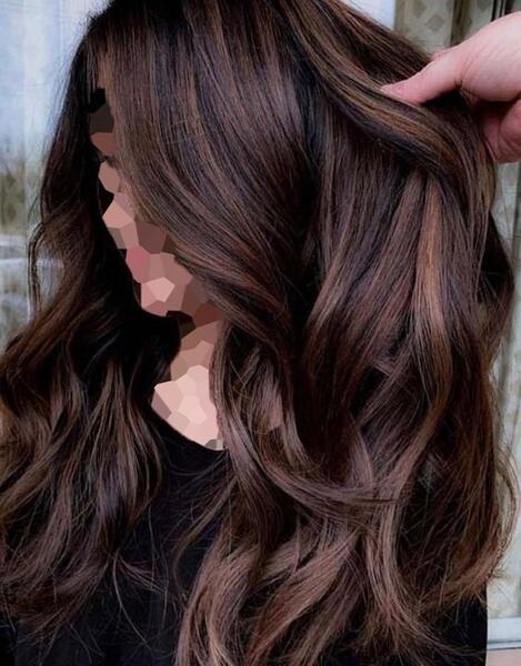 عکس رنگ موی قهوه ای شکلاتی