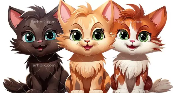 عکس کارتونی بامزه گربه