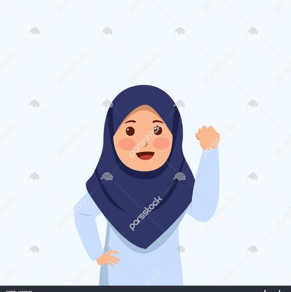عکس کارتونی دختر با حجاب