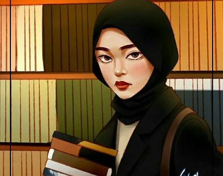 عکس کارتونی دختر با حجاب