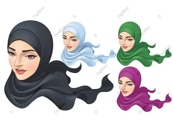 عکس کارتونی دخترانه با حجاب
