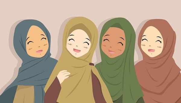 عکس کارتونی دخترانه با حجاب