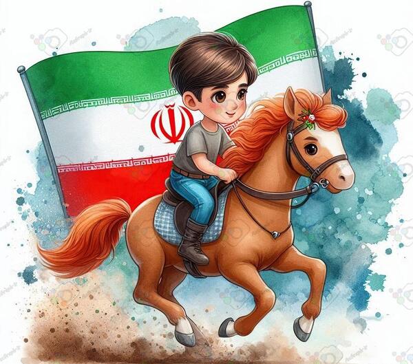 عکس کارتونی اسب سواری
