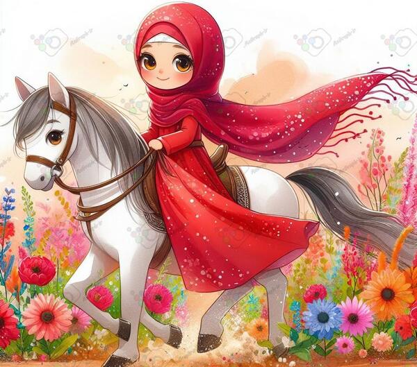 عکس کارتونی اسب سواری