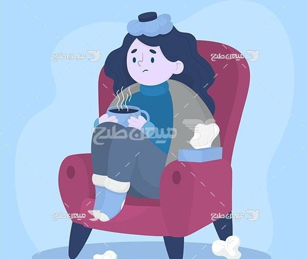 عکس کارتونی انسان بیمار