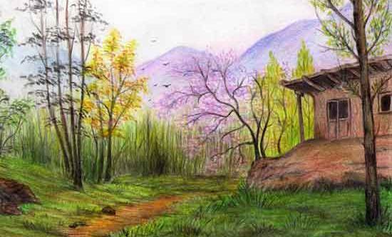 عکس منظره برای نقاشی مداد رنگی
